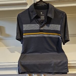 Old Navy Dark Gray Polo with Stripes
